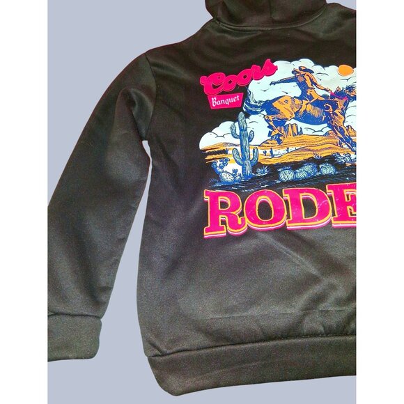 Coors Banquet Rodeo Hoodie Black Mens Medium - Picture 7 of 10